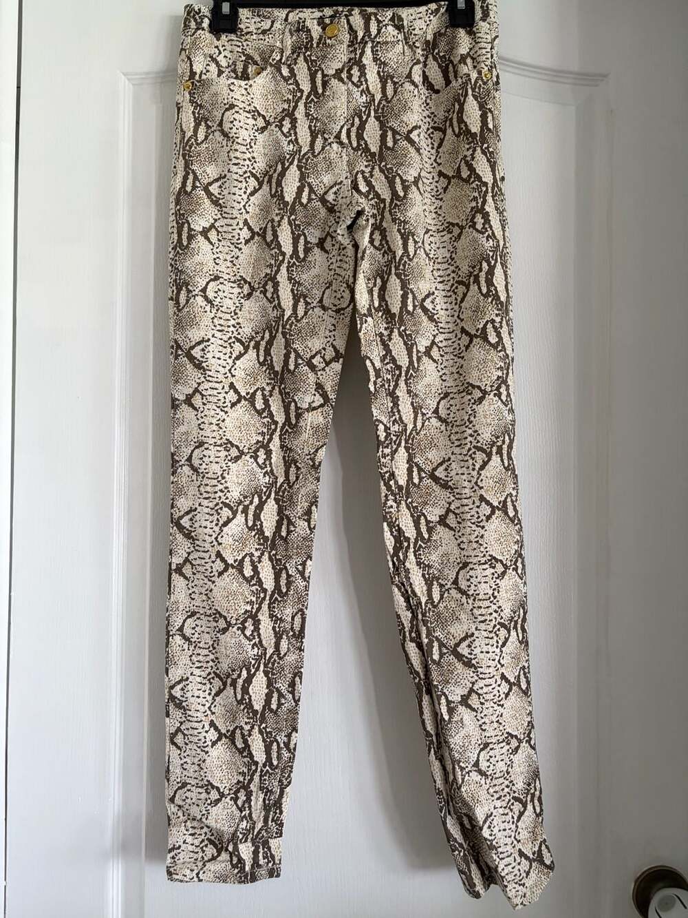 H&M Snakeskin Animal Print Slim Fit Pants Size US 6